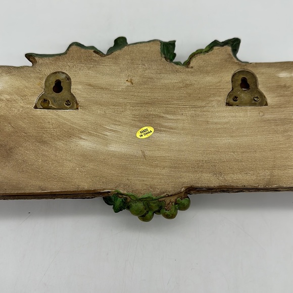 Believe Resin Molded Wall Art w/Scrolling Black Metal & 3D Grapes/Scrolled Sign - Picture 5 of 8